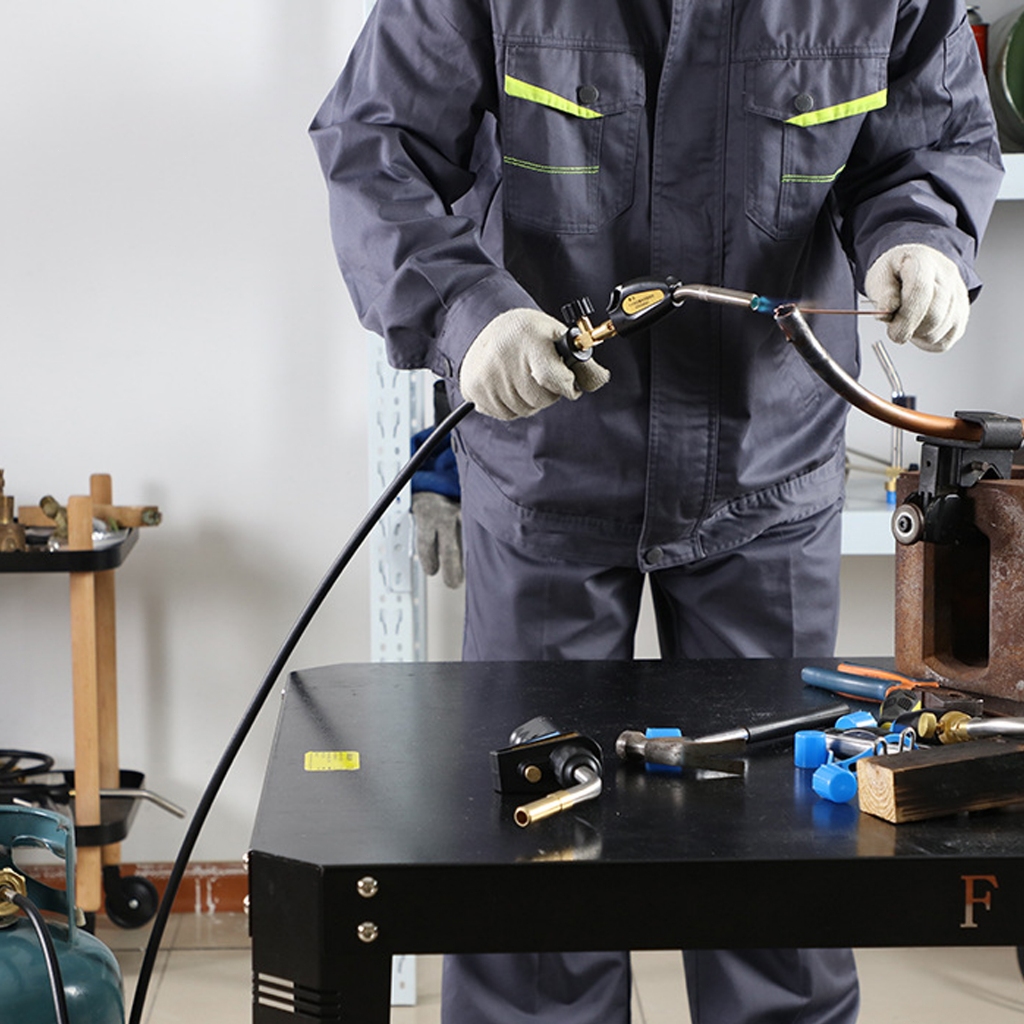 MAPP Gas Torch, Potuem Propane Gas Torch Welding Propane Torch with 1.5m Hose Self Ignition Trigger, Blow Torch Plumbing