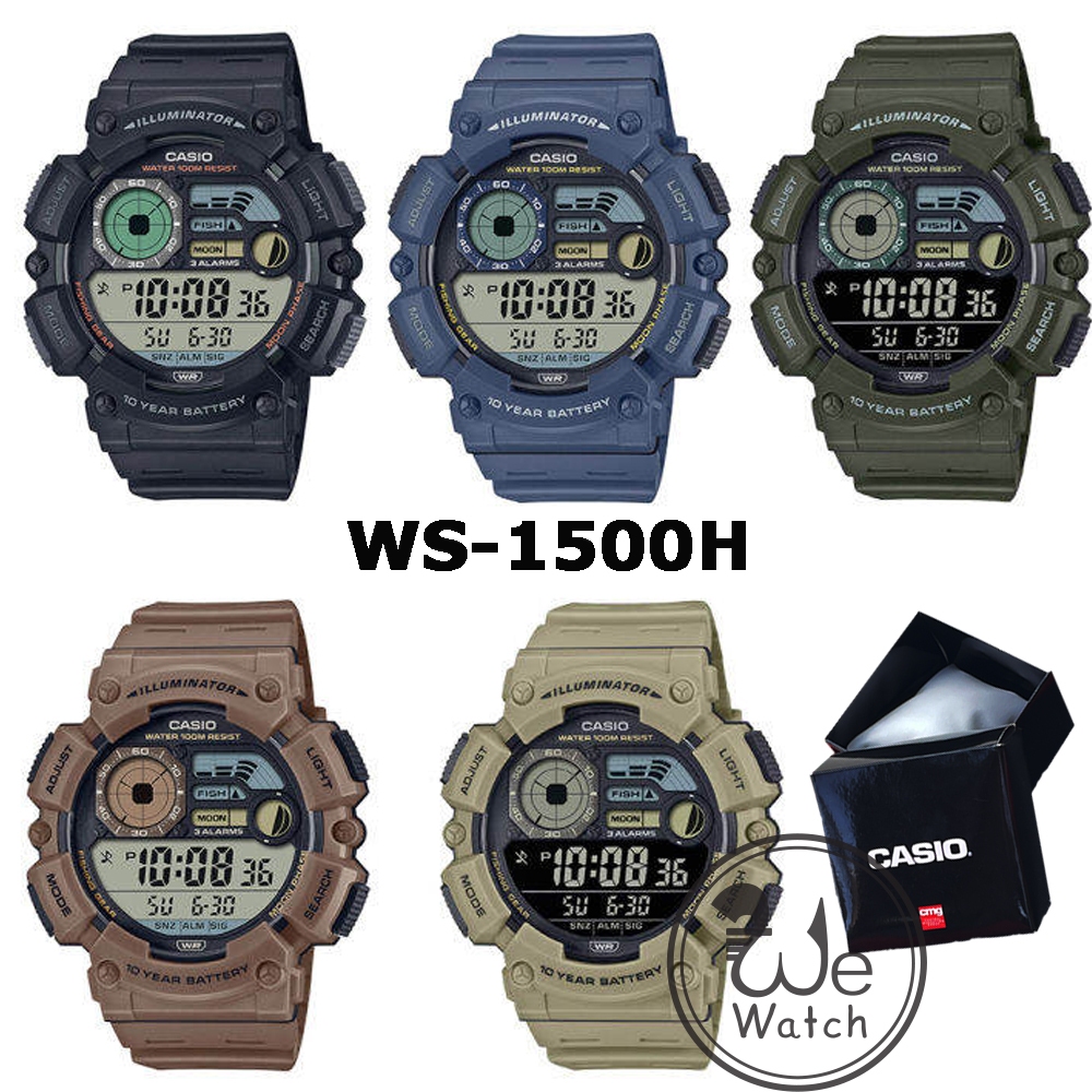 !!ประกัน1ปีและกล่อง CMG!! CASIO รุ่น WS-1500H นาฬิกาผู้ชาย DIGITAL แบตเตอรี่ 10 ปี WS WS-1500 WS1500