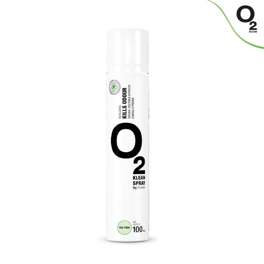 O2 Klean Spray ขนาด 100ml กลิ่น Tea tree สเปรย์ดับกลิ่น จากสารสกัดธรรมชาติ 100%