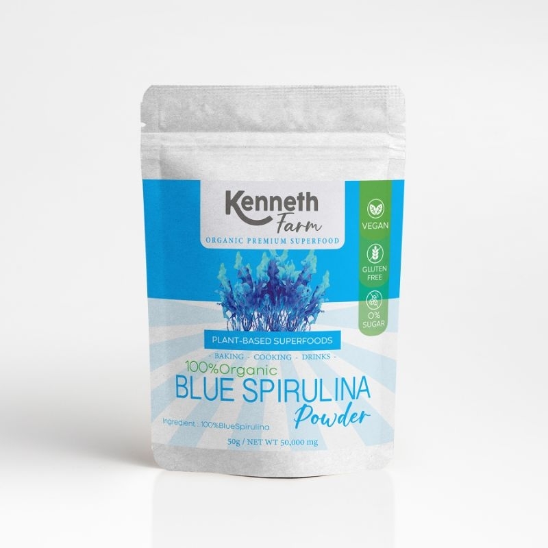 ผงสาหร่ายสีน้ำเงิน Blue Spirulina ออแกนิค100%