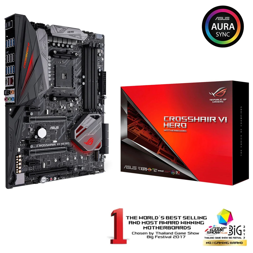MAINBOARD (เมนบอร์ด) X370 AM4 ASUS ROG CROSSHAIR VI HERO ไม่มีกล่อง ใช้งานปกติ ประกันร้าน