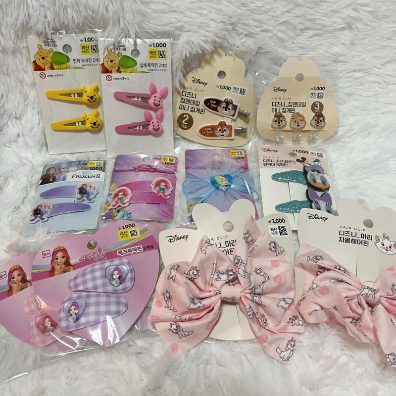 Disney Daiso Korea กิ๊บ ยางมัดผมดิสนีย์ เจ้าหญิง pooh chip&dale ไดโซะเกาหลี