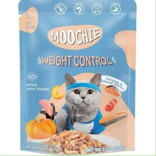 Moochie อาหารเปียกมูชี่ไม่เติมเกลือเพื่อสุขภาพของน้องแมวขนาด 70 กรัม 12ซอง