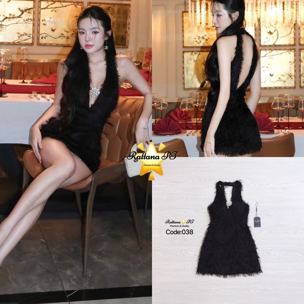Rattana ชุดเดรส มีความหรูหราและแซ่บ --BLACK(*สอบถามสต๊อกก่อนกดสั่งน๊า)