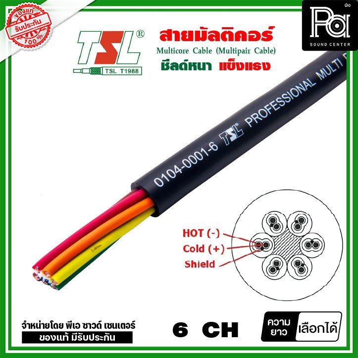 TSL สายมัลติคอร์ 6 CH จำหน่ายเป็นเมตร PA SOUND CENTER พีเอ ซาวด์ เซนเตอร์