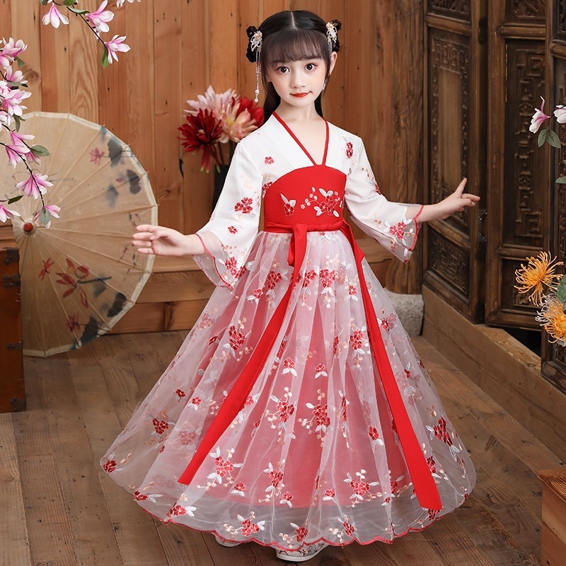 F547 ชุด Hanfu แขนยาวลายดอกซากุระ