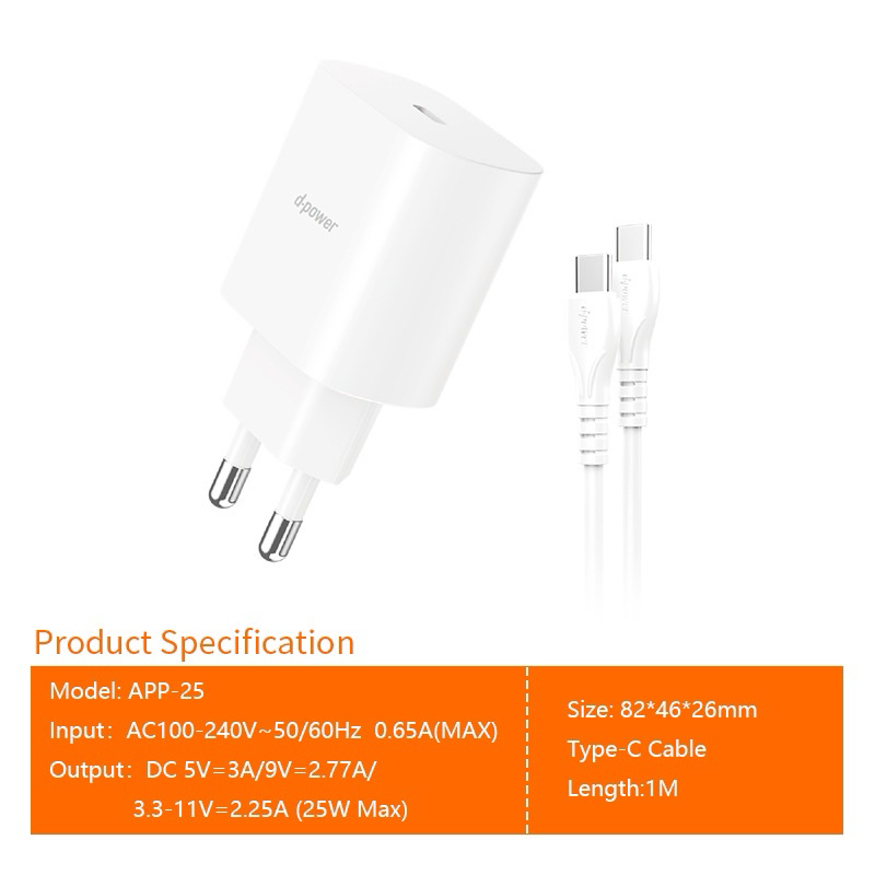 ชุดชาร์จเร็ว หัว + สายชาร์จ type c - type  c APP-25