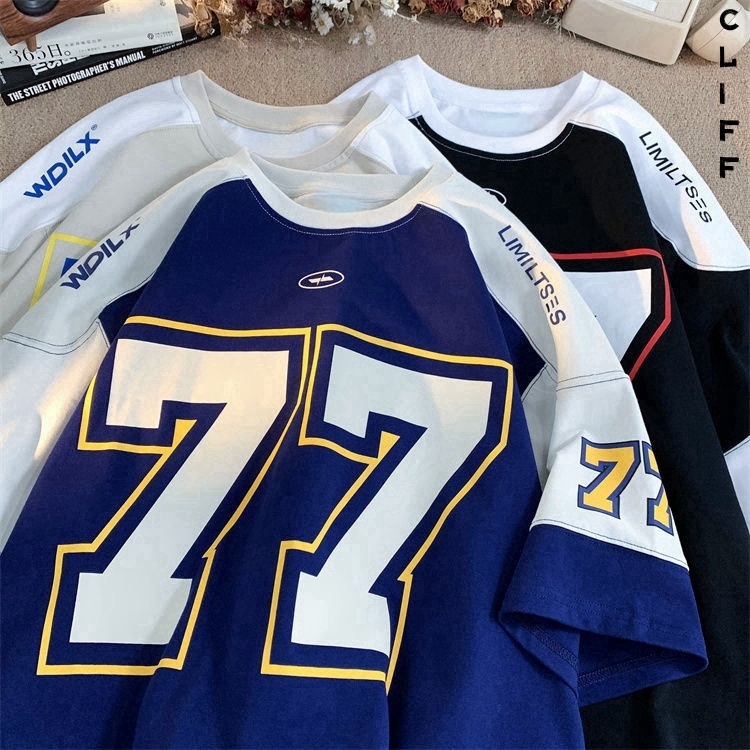 CLIFF แขนสั้นชาย สไตล์อเมริกัน แมทช์ลุคง่าย แบบหลวม แฟชั่น