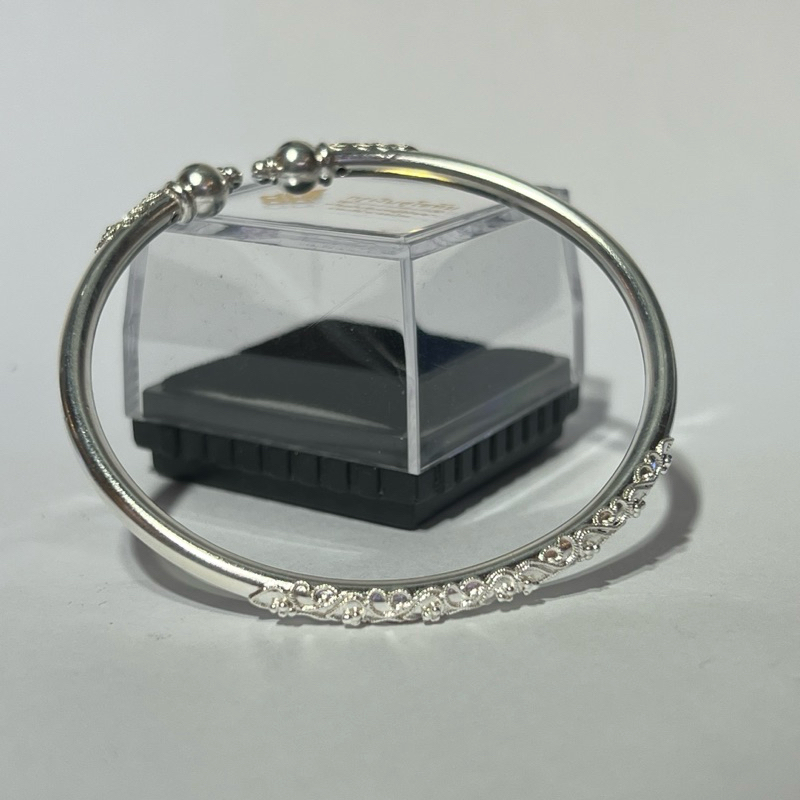 กำไลเงินแท้ หัวดอกบัวตูม เงินแท้99.9% เงินสุโขทัย