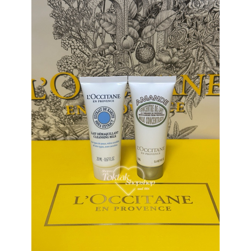 L'Occitane SheaCleansingMilk 20ml & L'Occitane AlmondMilkConcentrate 20ml (ของแท้ %)