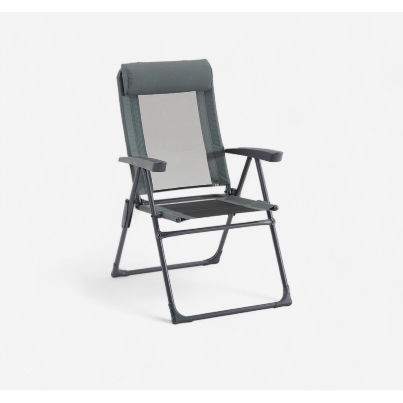 เก้าอี้เท้าแขนแบบปรับเอนได้สำหรับตั้งแคมป์ QUECHUA