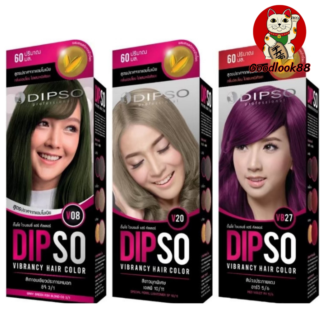 ไม่มีแอมโมเนีย Dipsoสีย้อมผม  โทนธรรมชาติปิดผมขาว