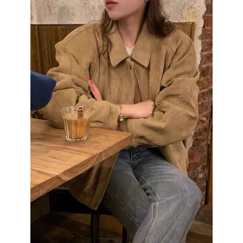 มาใหม่พร้อมส่ง (AP108) New York Jacket เสื้อแจ๊คเกตกันหนาว สไตล์เกาหลี suede ผ้ากำมะหยี่ แบบหนา คุณภาพดีมาก