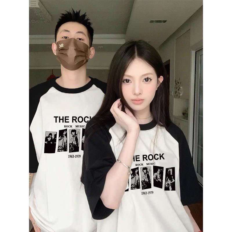 เสื้อคู่กับเพื่อนผู้หญิงและผู้ชายฤดูร้อนใหม่ สตรีทสีทูโทนม้าก oversize เสื้อผ้าสาวอวบน่ารักๆ เสื้อโอเวอร์ไซส์มาใหม่สวยๆ