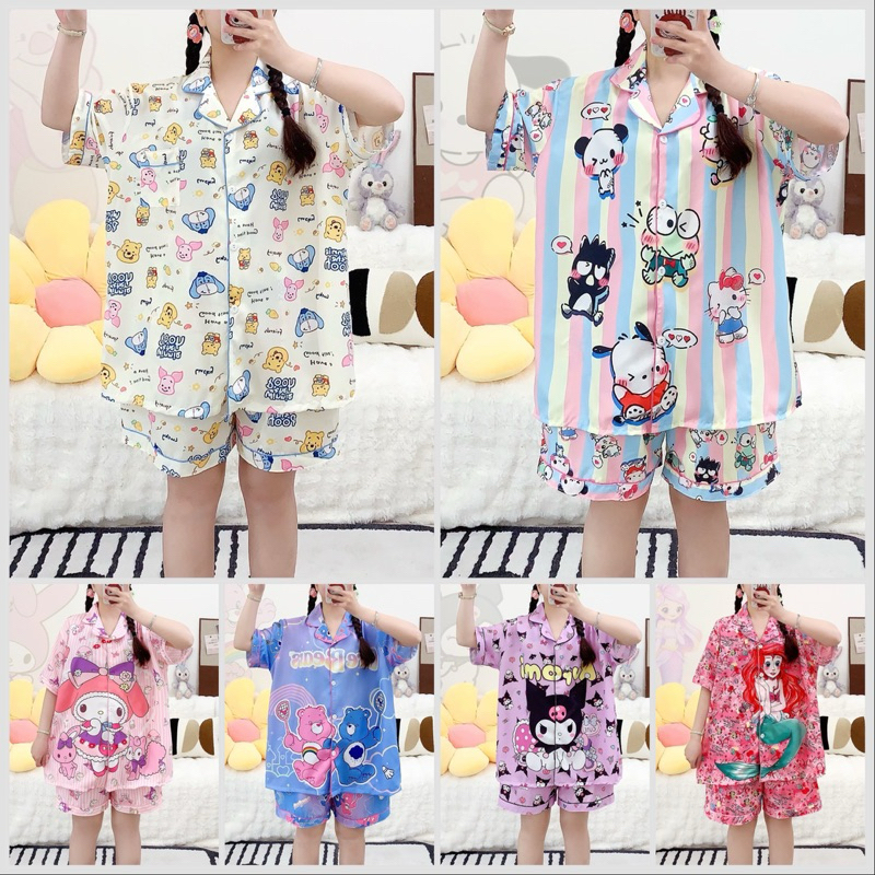 ✨P999 ❤️ ชุดนอน ผ้าไหมอิตาลี่ ❤️ชุดนอนลายการ์ตูนน่ารัก  ลายเจ้าหญิง มีหลายสีให้เลือก แขนสั้น ขาสั้น ผ้าบางเบาใส่สบาย👈🏻✨ - รูปที่ 6