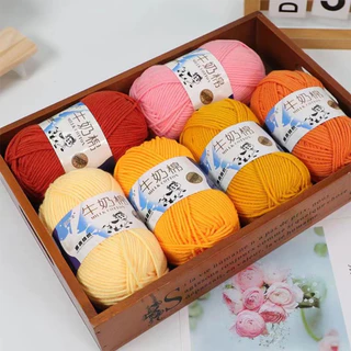 ไหมพรมคอตตอนนม 5ply น้ำหนัก50กรัม milk cotton yarn 93สี พร้อมส่งจากไทย