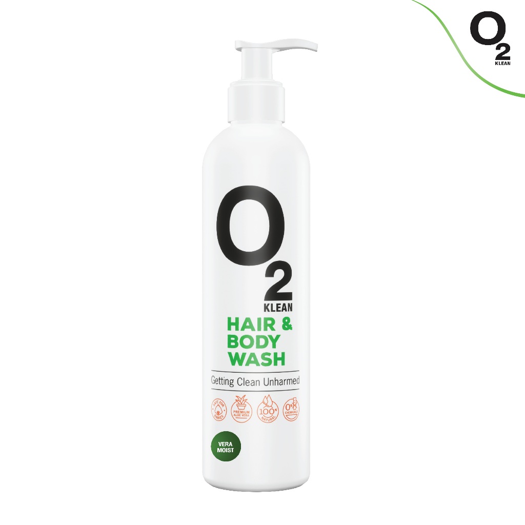O2 Klean Hair & Body Wash สบู่เหลวและแชมพูในขวดเดียว กลิ่น Vera moist ขนาด 290 ml