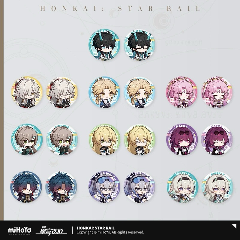[พร้อมส่ง] Official แท้ 2ชิ้น กลัดคู่ Honkai Star rail Mihoyo mini