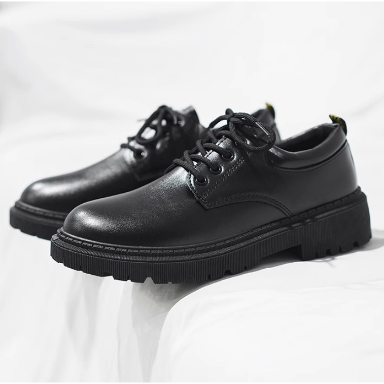 รองเท้าหนังสีดำ แฟชั่น หนังสวยเงา อยู่ทรงสวย พิ้นนิ่มใส่สบาย OX