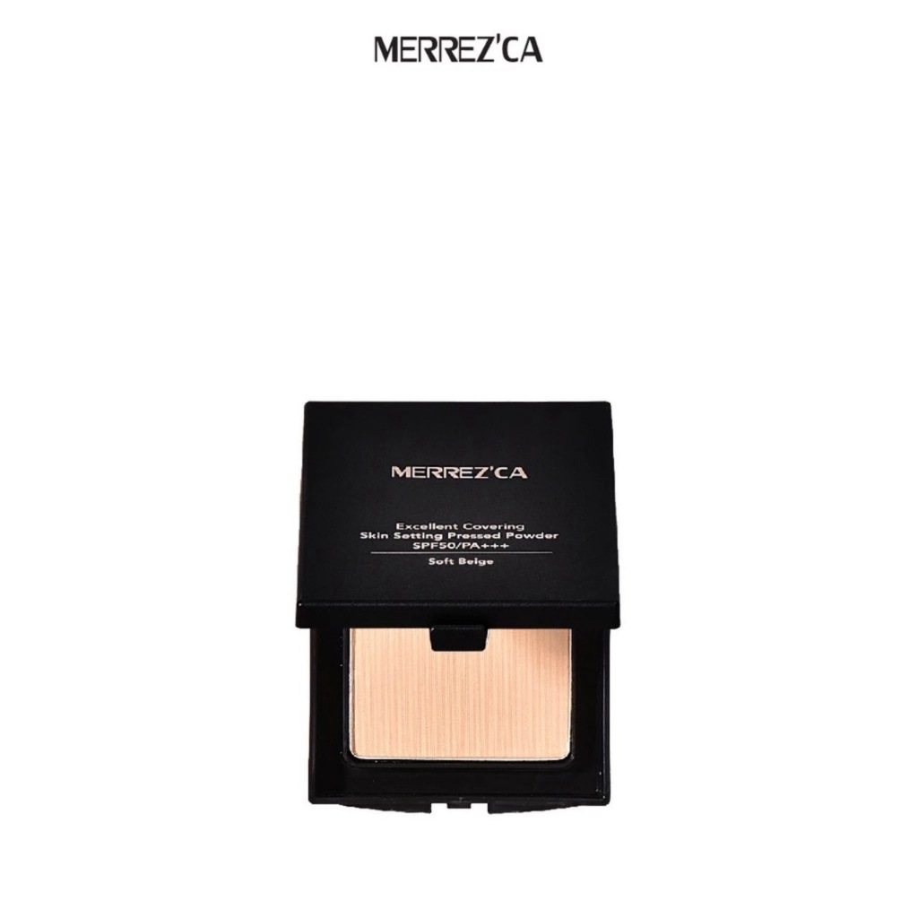 แป้งตลับดำ Merrezca Excellent Covering Skin Setting Pressed Powder SPF50 PA+++ แป้งพัฟ คุมมัน ปกปิด เมอเรสก้า
