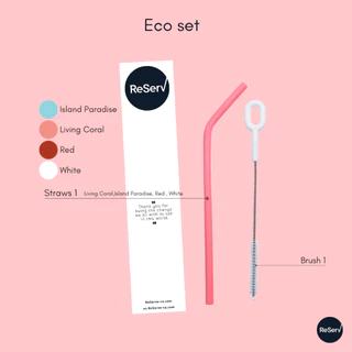 ReServ Reusable Silicone Straws Refill&Eco set หลอดซิลิโคนใช้ซ้ำ รักษ์โลก รุ่นซองกระดาษ