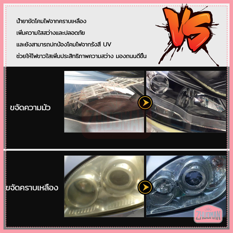ขัดไฟหน้ารถยนต์ น้ำยาขัดไฟหน้ารถ ครีมขัดไฟหน้ารถยนต์  น้ำยาขัดไฟหน้ารถยนต์ ชุดขัดไฟหน้ารถยนต์ ขัดไฟหน้า ขัดไฟหน้ารถ200ML - รูปที่ 5