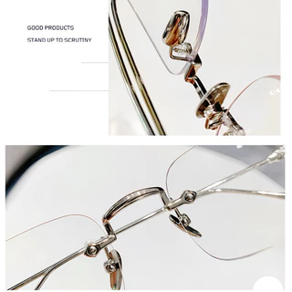 แว่นแฟชั่น แว่นไร้ขอบ เลนส์BlueBlock Computer Glasses กรองแสงสีฟ้า100%จากคอมมือถือ สำหรับผู้ชายกับผู้หญิง