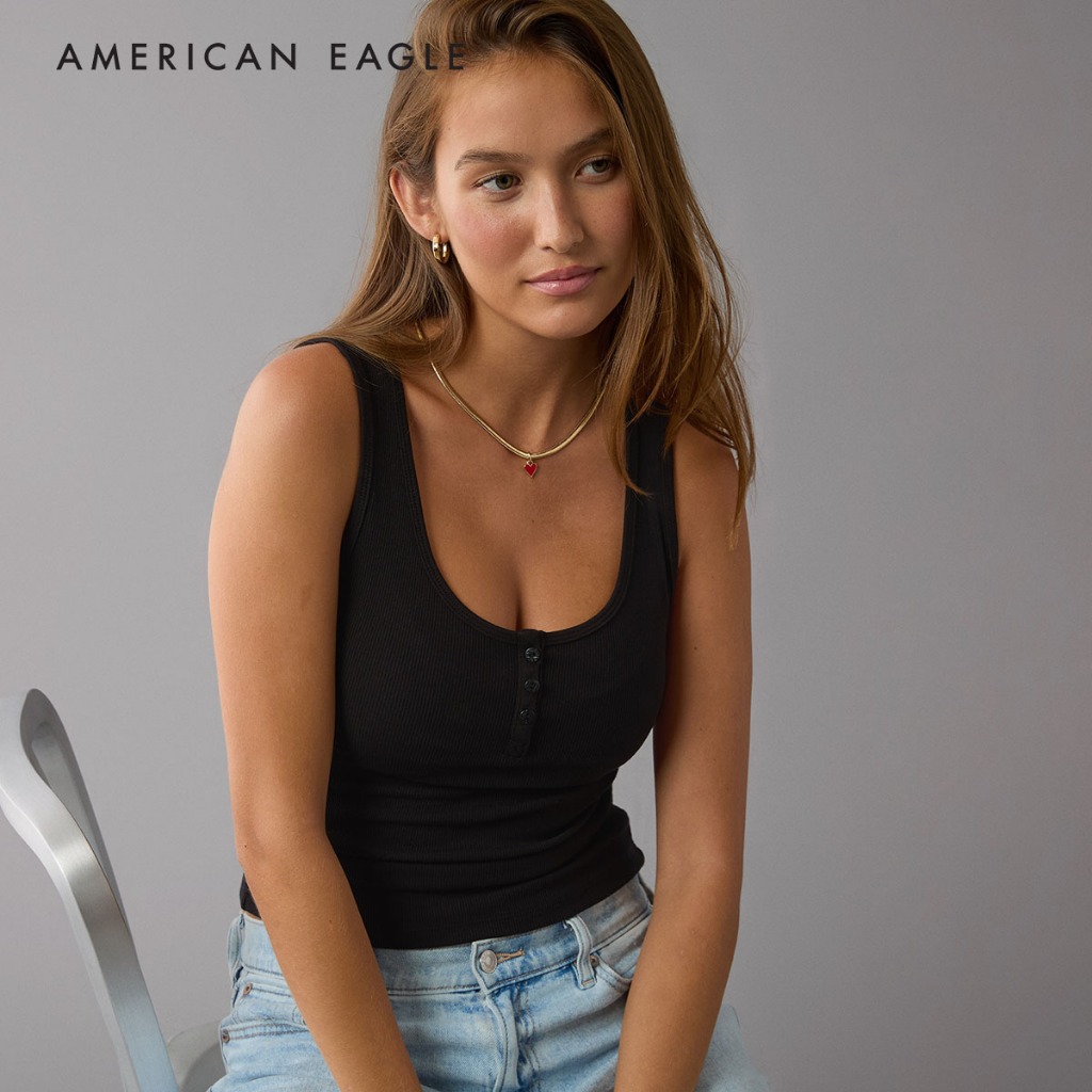American Eagle Henley Tank Top เสื้อกล้าม ผู้หญิง (EWTT 036-5957-001)
