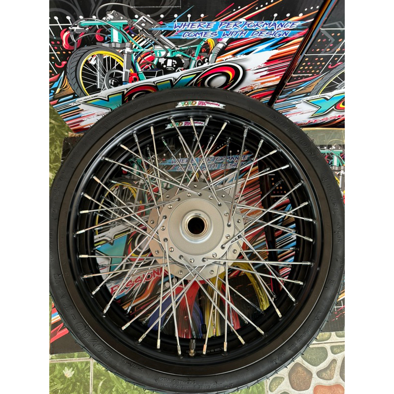 ชุดล้อโยโกpcx160absปี2021-24รุ่นดิสหน้าดิสหลังล้อโยโกดุมสีบรอนซ์ซี่ชุบยางนอกในพร้อมตั้งล้อ