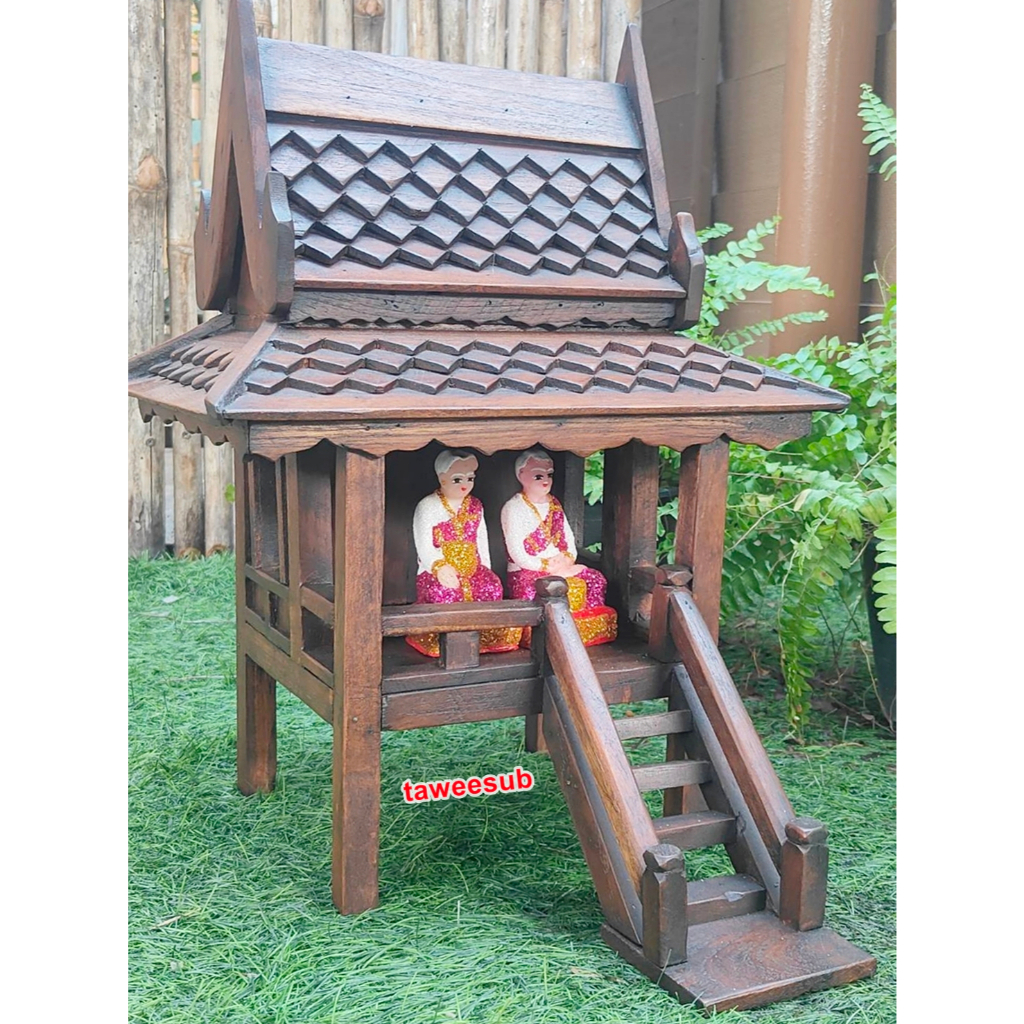Thai house ศาลเจ้าที่ บ้านทรงไทย บ้านเรือนไทย ศาลพระภูมิ ศาลตายาย  Thai-style house ทำจากไม้สัก พร้อมจัดส่งทันที