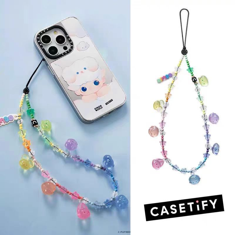 CASETiFY DIMOO Bubble Mart Colorful Candy Bead Phone Chain Wrist Hanging Rope Pendant