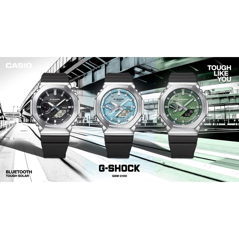 CASIO G-SHOCK STEEL GBM-2100 ของแท้ ประกันศูนย์ Cmg 1 ปี Tough Solar การเชื่อมต่อแบบไร้สายโดยใช้ Bluetooth®