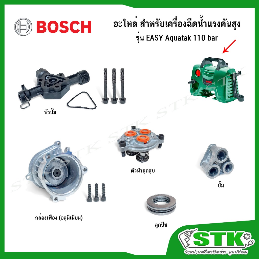 BOSCH อะไหล่ สำหรับเครื่องฉีดน้ำแรงดันสูง Easy Aquatak 110 บาร์ ของแท้