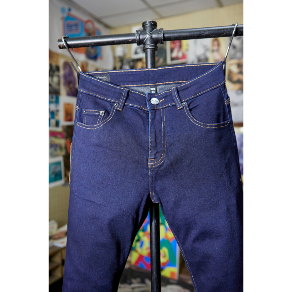 กางเกงยีนส์ผู้ชาย ทรงกระบอกเล็ก Jack Russel Handwerk J-810 Slim Fit Medium Blue