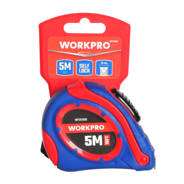 WORKPRO รุ่นWP261006 ตลับเมตร ระบบ Self-Lock ขนาด 5m ตลับเมตรแบบ Self-Lock โครงสร้างแบบล็อคตัวเอง