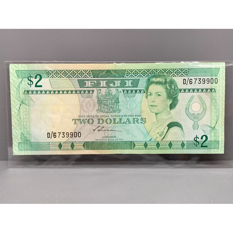 ธนบัตรรุ่นเก่าของประเทศฟิจิ ชนิด2Dollar ปี1993