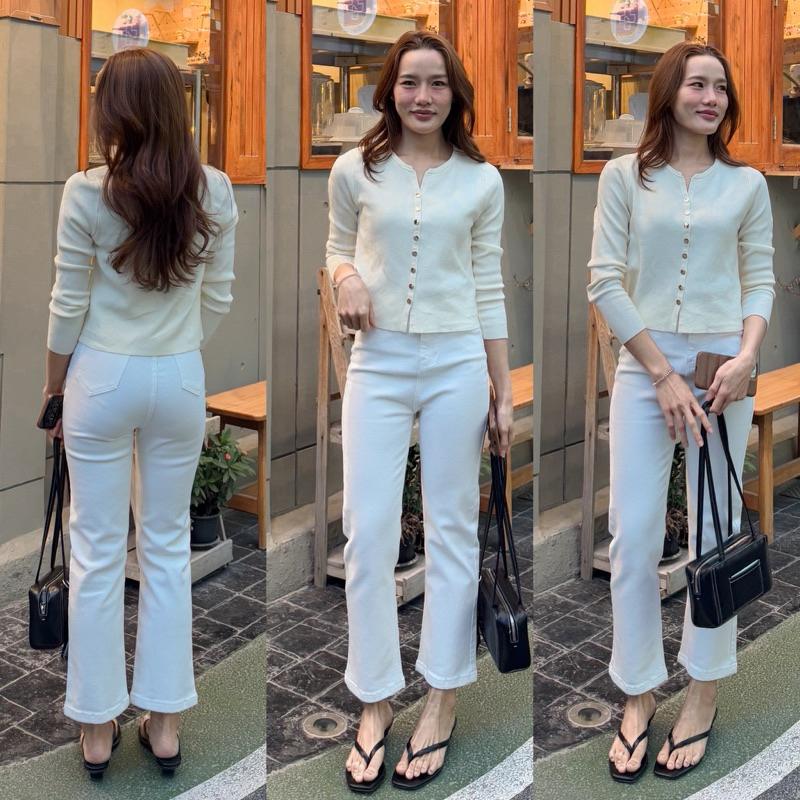 Cotton Jeans ทรงบอยขากระบอกเล็กเอวสูงปรี๊ด น่ารักมาก