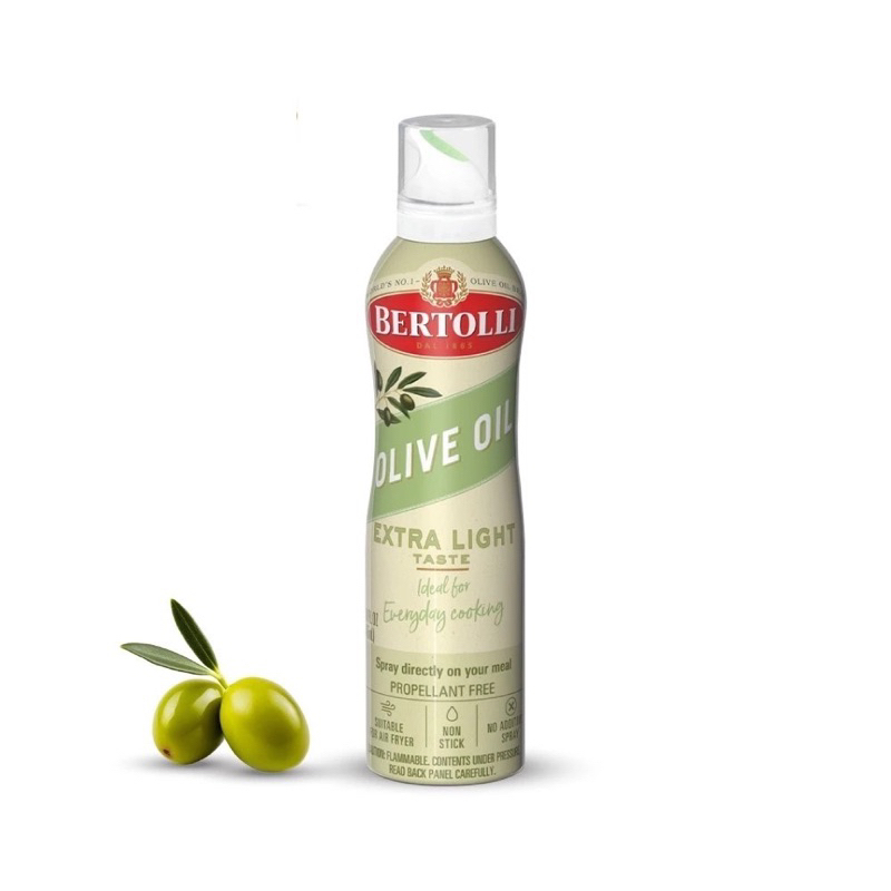 Bertolli Extra Light Olive Oil Spray เบอร์ทอลลี่ เอ็กซ์ตร้า ไลท์ สเปรย์ 145 มล.