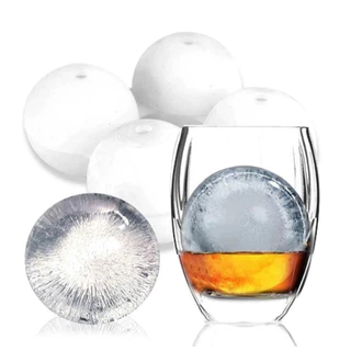 แม่พิมพ์น้ําแข็ง ทรงกลม ขนาดใหญ่ 4 ช่อง / แม่พิมพ์ฮอกกี้ วิสกี้ ค็อกเทล DIY สําหรับทําน้ําแข็ง ปาร์ตี้ ที่บ้าน บาร์