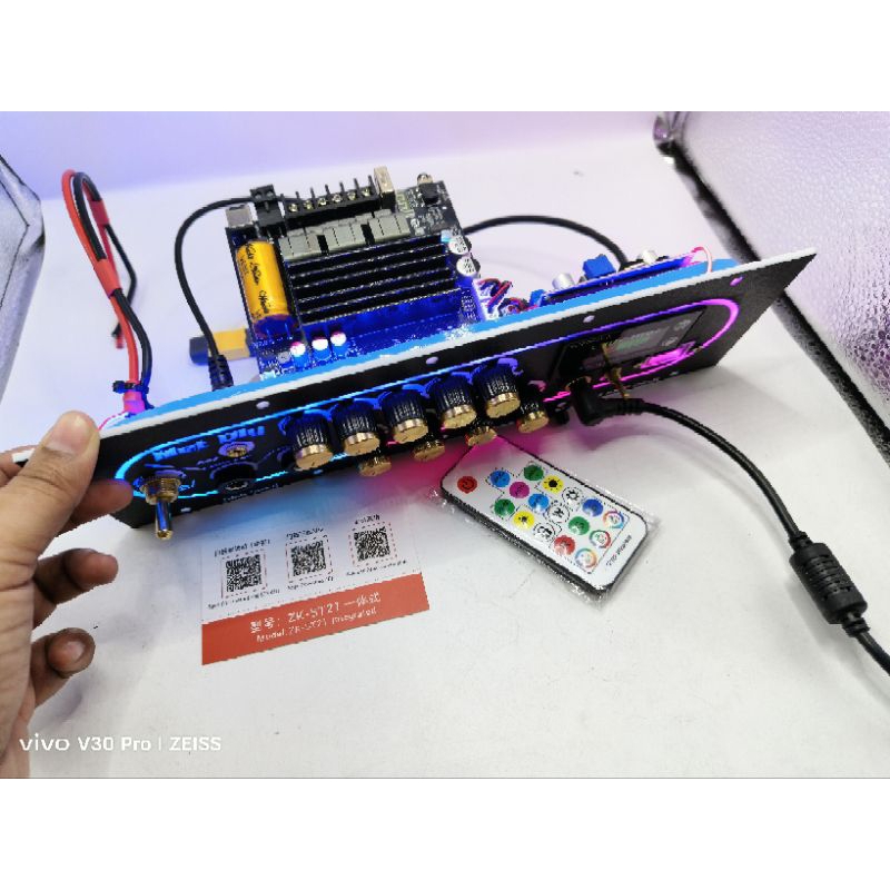 ชุดเพลท ST21  พ่วงคาราโอเกะวัดแบตดิจิตอล มีไฟ LED พร้อมแอมพร้อมใช้งาน