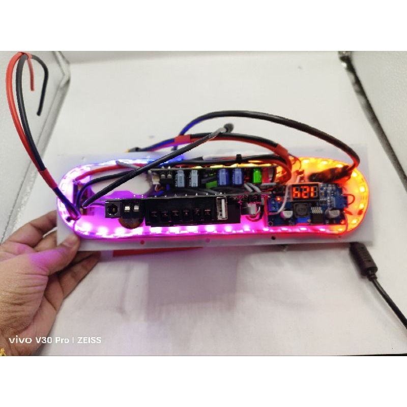 ชุดเพลท ST21  พ่วงคาราโอเกะวัดแบตดิจิตอล มีไฟ LED พร้อมแอมพร้อมใช้งาน
