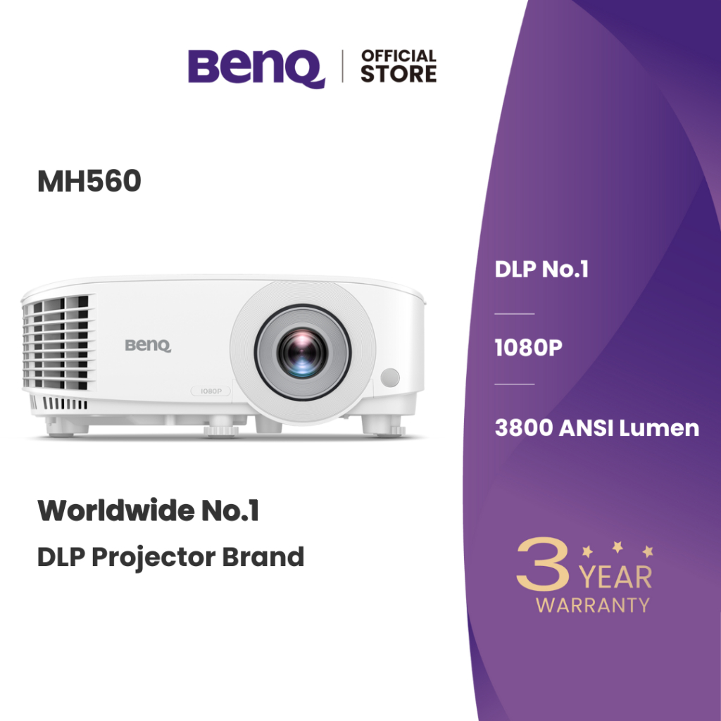 BenQ MH560 3800lms 1080P Meeting Room Projector (โปรเจคเตอร์สำนักงาน)