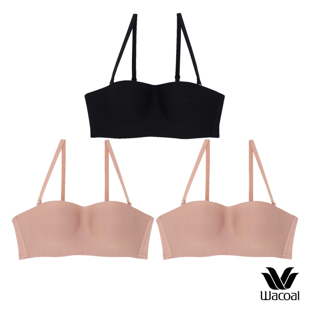 Wacoal Surprise Wireless Top Bra เสื้อชั้นในไร้โครง เกาะอก/สลับสายบ่า เซท 3 ชิ้น รุ่น WB9V09 คละสี ดำ-ชมพู-ชมพู