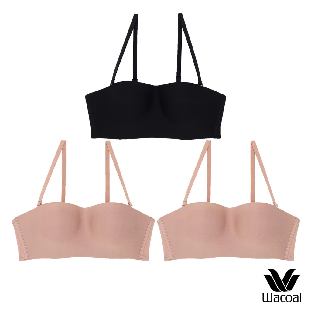 Wacoal Surprise Wireless Top Bra เสื้อชั้นในไร้โครง เกาะอก/สลับสายบ่า เซท 3 ชิ้น รุ่น WB9V09 คละสี ดำ-ชมพู-ชมพู