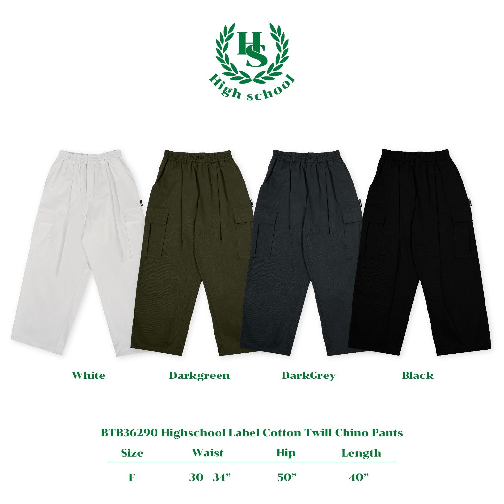 Highschool - BTB36290 กางเกงขายาวชิโนคอตตอน twill chino Highschool