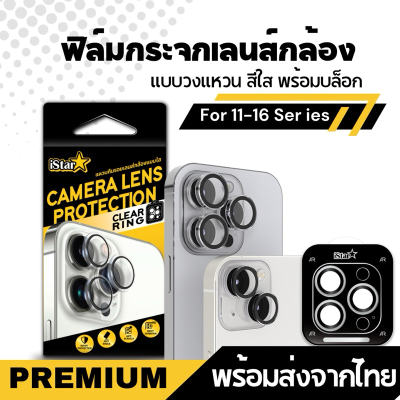 iStar film Clear Ring ครอบเลนส์กล้องแหวนกันรอยแบบใส สำหรับ 11-17ProMax Filp5-Filp6 S22Ultra-S25Ultra