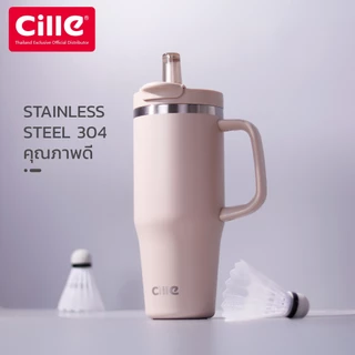[รับประกัน1ปี]Cille Handy Ceramic Mug แก้วสแตนเลส304 เคลือบเซรามิก เก็บร้อนเย็น Vacuum Bottle 900-1200mL รุ่น25181 24196