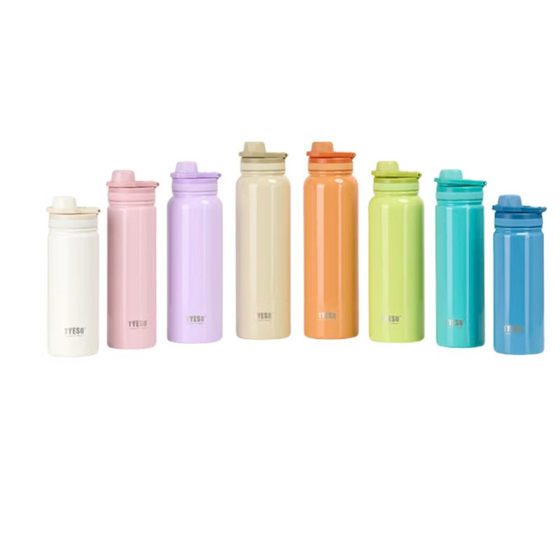 พร้อมส่งTYESO แท้กระบอกนํ้าสแตนเลส 304 เก็บอุณหภูมิ ร้อนและเย็น 600ml/750ml/1050ml/1200ml ดีไซน์สวยมี4ขนาด8สี