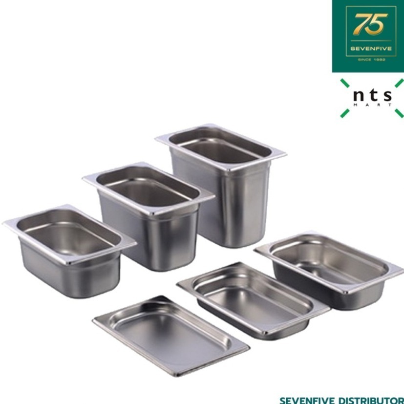 NTS GN PAN ถาดอุ่นอาหาร อ่างอุ่นอาหาร ถาดสแตนเลส GN1/4 (กว้าง162 x ยาว265 มม.) NTS1-GN14 แพ็ค 60 ชิ้