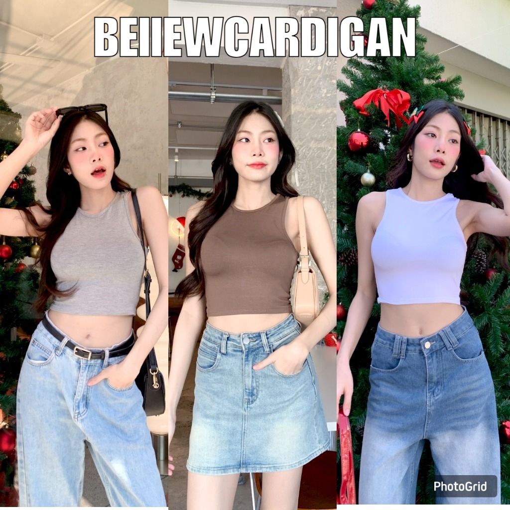 BEIIEW เสื้อกล้ามผ้าเรย่อน ใส่แล้วเข้ารูปเข้าทรงสวย สไตล์Korea ผ้านิ่มมาก ใส่สบายสุด